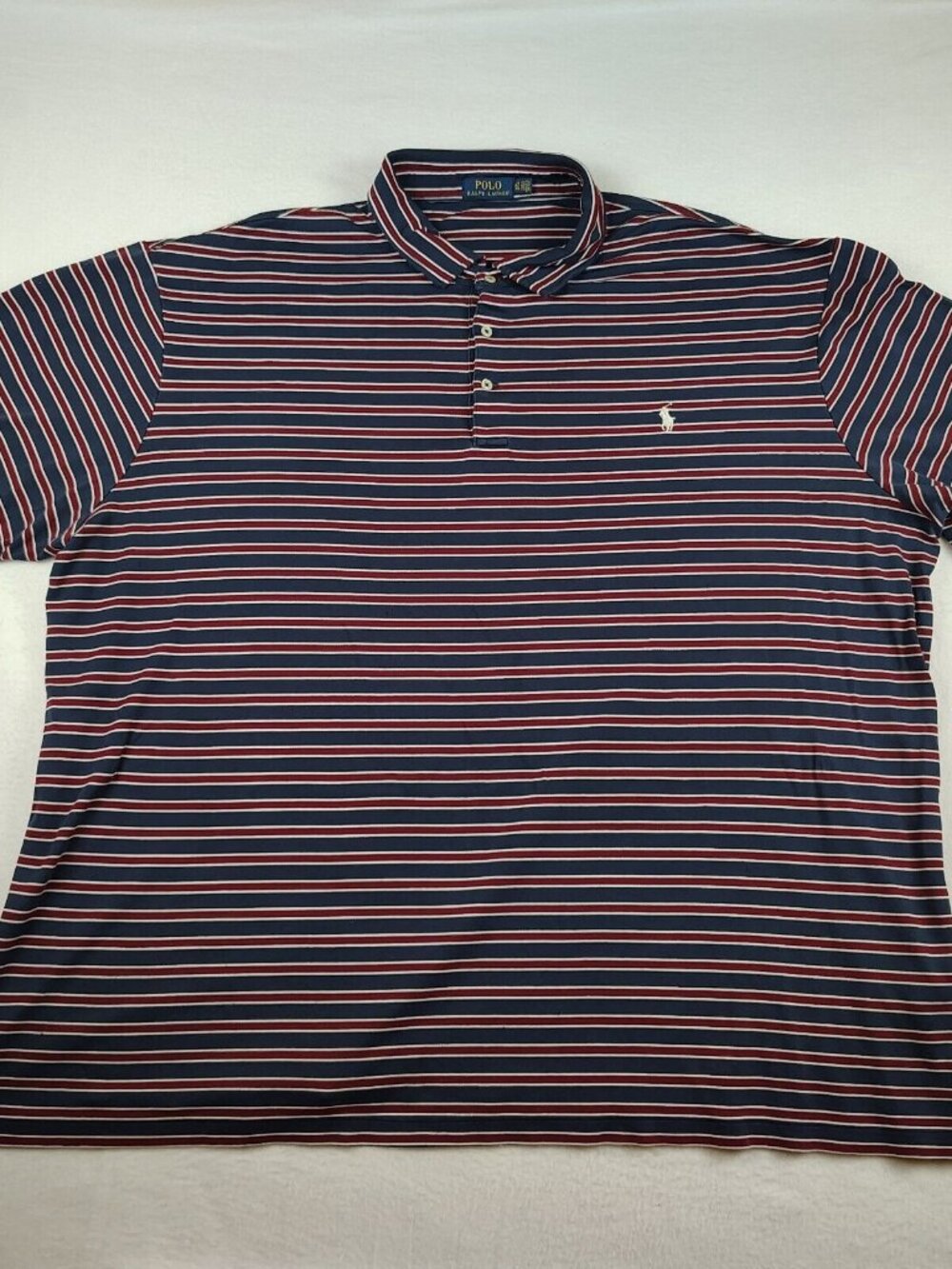 Polo Ralph Lauren Striped Cotton Shirt Mens 4XLT Navy Red